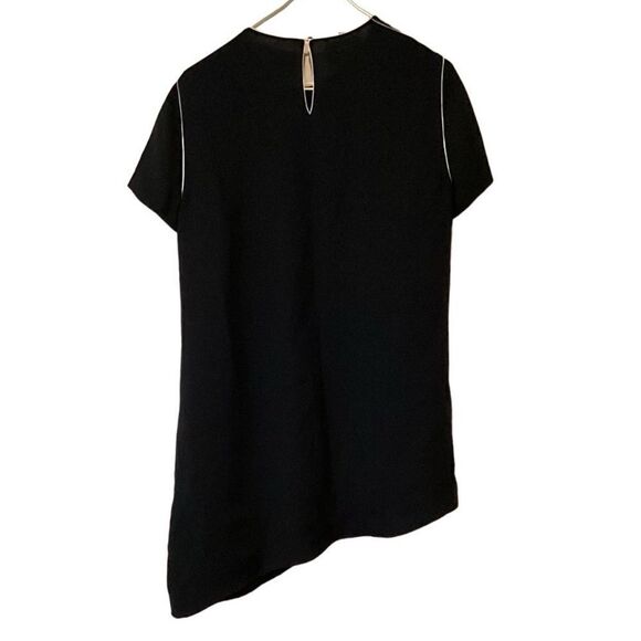 Lafayette 148 New York Silk Black Long Tunic Asymmetrical Sz M Medium - Picture 6 of 11